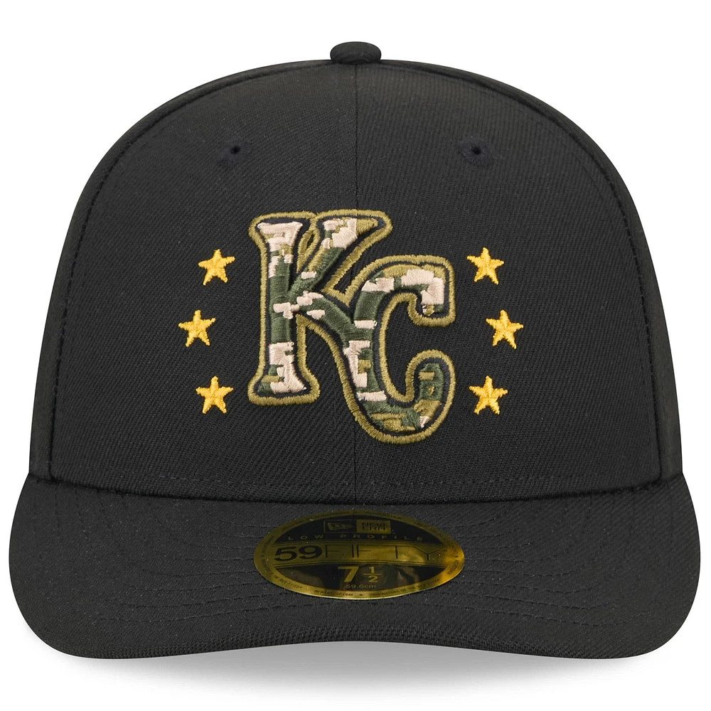 Men's New Era  Black Kansas City Royals 2024 Armed Forces Day Low Profile 59FIFTY Fitted Hat