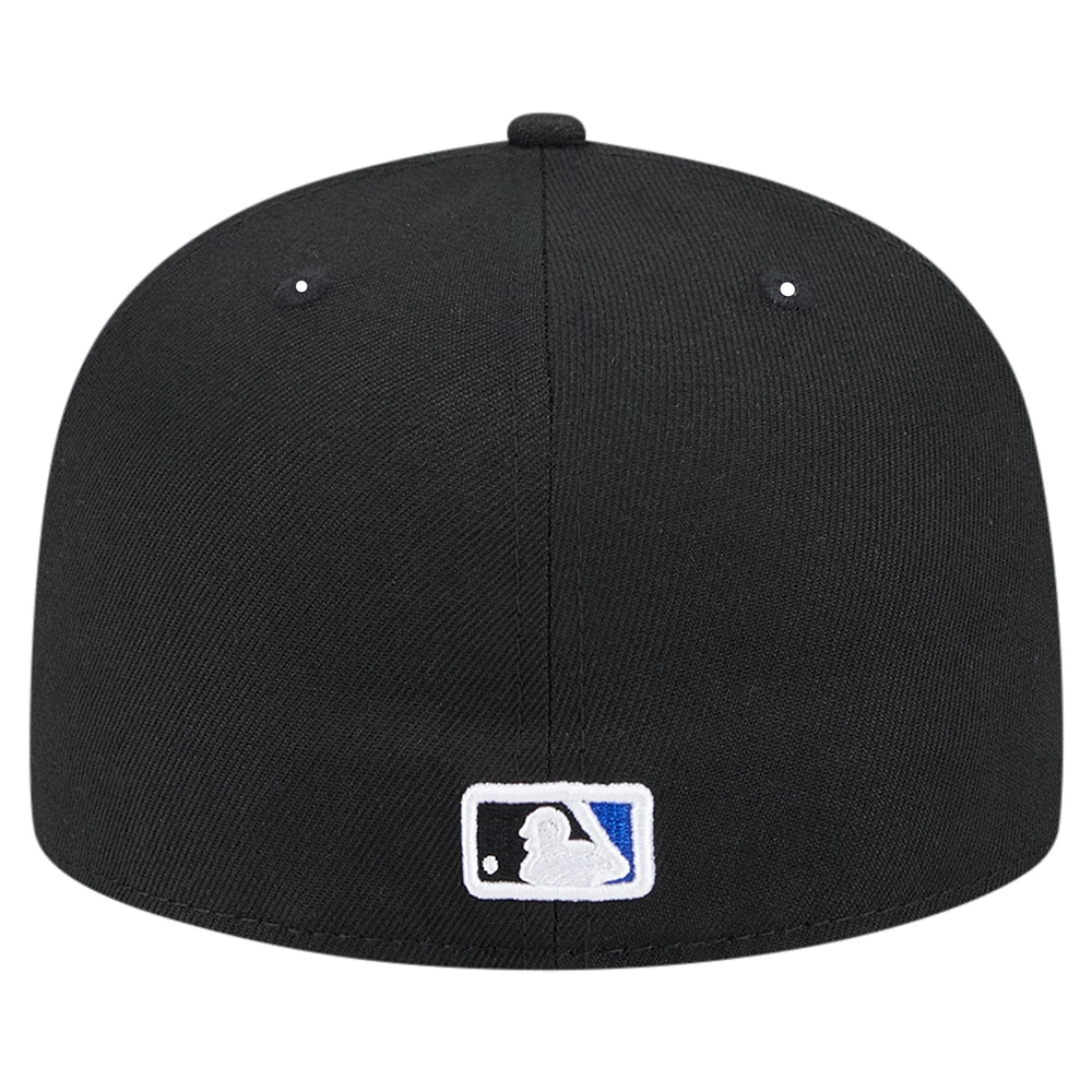 Men's New Era Black Kansas City Royals Checkered Undervisor 59FIFTY Fitted Hat