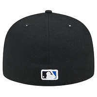 Men's New Era Black Kansas City Royals Checkered Undervisor 59FIFTY Fitted Hat
