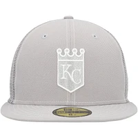 Men's New Era  Gray Kansas City Royals 2023 On-Field Batting Practice 59FIFTY Fitted Hat