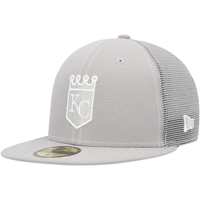 Casquette ajustée 59FIFTY pour entraînement au bâton sur le terrain des Royals de Kansas City 2023 New Era grise homme
