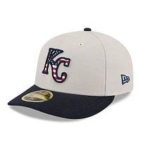 Men's New Era  Khaki/Black Kansas City Royals 2024 Fourth of July Low Profile 59FIFTY Fitted Hat