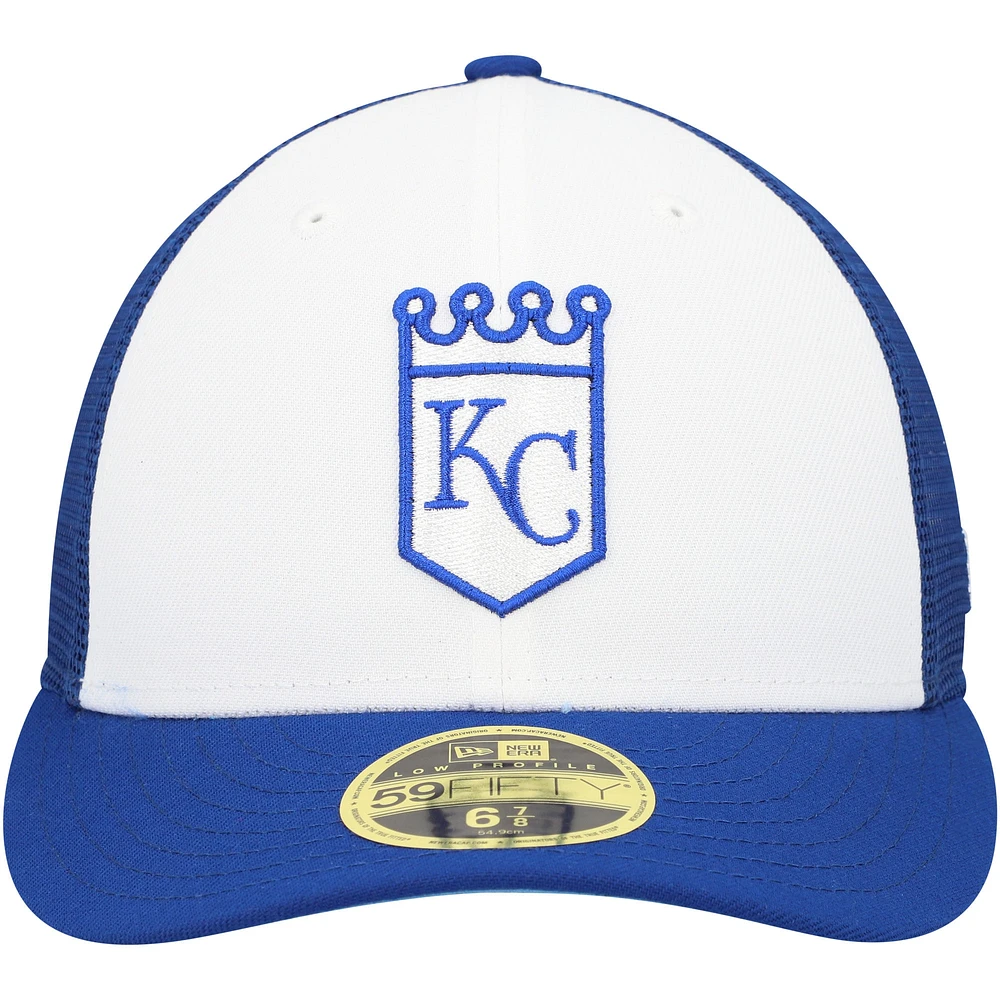 Men's New Era  Royal/White Kansas City Royals 2023 On-Field Batting Practice Low Profile 59FIFTY Fitted Hat