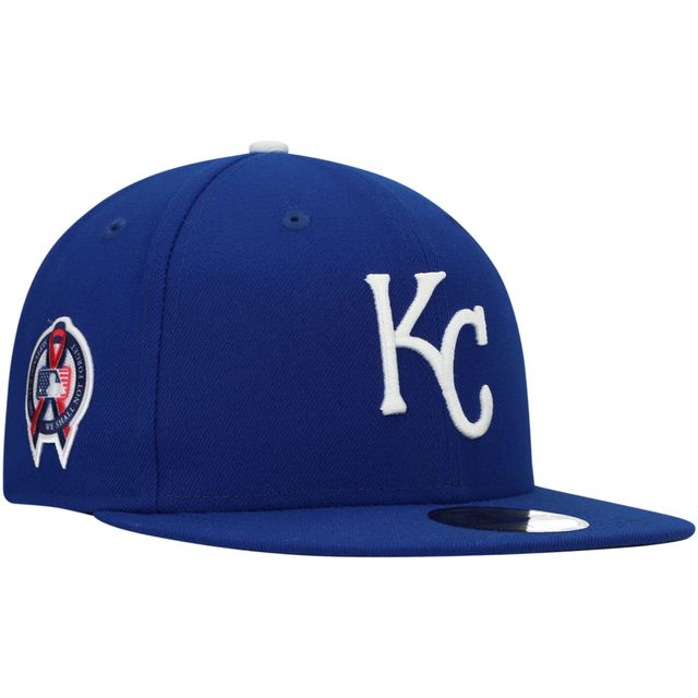 Casquette ajustée New Era Royal Kansas City Royals 11 Memorial Side Patch 59FIFTY pour homme