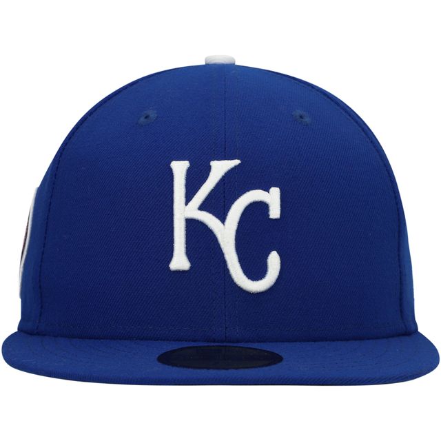 Casquette ajustée New Era Royal Kansas City Royals 11 Memorial Side Patch 59FIFTY pour homme