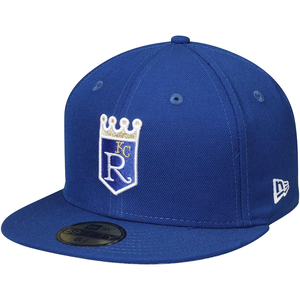 Casquette ajustée 59FIFTY en laine Royal Kansas City Royals Cooperstown Collection New Era pour homme
