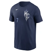 Men's Nike Bobby Witt Jr. Navy Kansas City Royals Connect Fuse Name & Number T-Shirt