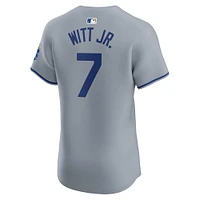 Men's Nike Bobby Witt Jr. Gray Kansas City Royals Road Elite Player Jersey