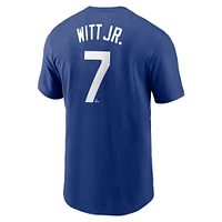 Men's Nike Bobby Witt Jr. Royal Kansas City Royals Fuse Name & Number T-Shirt