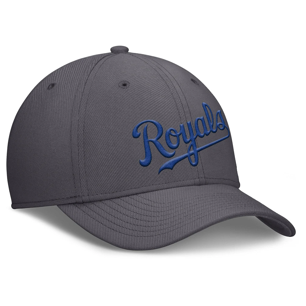 Men's Nike  Gray Kansas City Royals Swoosh Performance Flex Hat