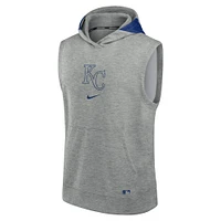 Men's Nike Heather Gray Kansas City Royals Authentic Collection Early Work Performance Sleeveless Pullover Hoodie