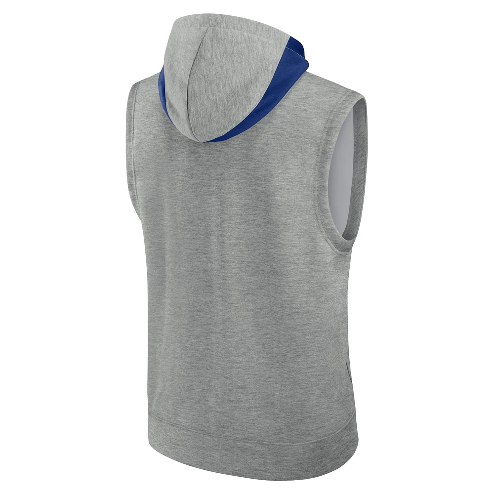 Men's Nike Heather Gray Kansas City Royals Authentic Collection Early Work Performance Sleeveless Pullover Hoodie