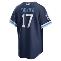 Men's Nike Hunter Dozier Navy Kansas City Royals Connect Replica Player Jersey