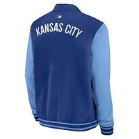 Men's Nike Royal/Light Blue Kansas City Royals Authentic Collection Dugout Full-Zip Bomber Jacket