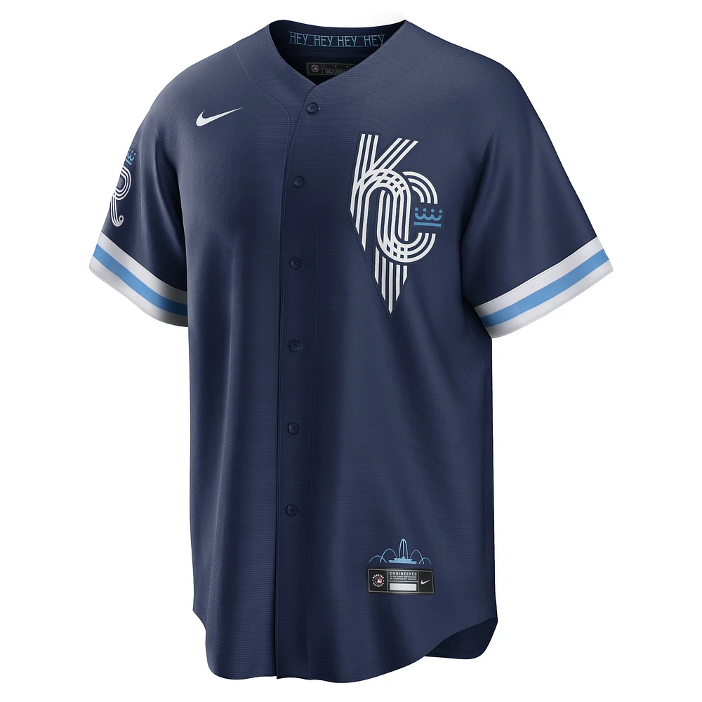Men's Nike Whit Merrifield Navy Kansas City Royals Connect Replica Player Jersey