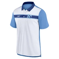 Men's Nike  White/Light Blue Kansas City Royals Rewind Stripe Polo
