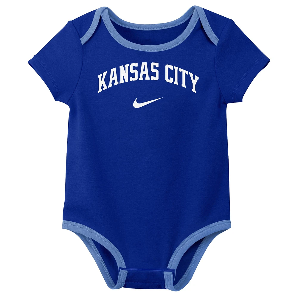 Newborn & Infant Nike Kansas City Royals Three-Pack Bodysuit Set
