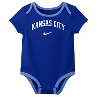 Newborn & Infant Nike Kansas City Royals Three-Pack Bodysuit Set