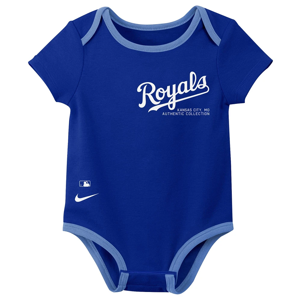 Newborn & Infant Nike Kansas City Royals Three-Pack Bodysuit Set