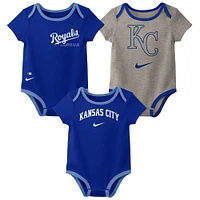 Newborn & Infant Nike Kansas City Royals Three-Pack Bodysuit Set
