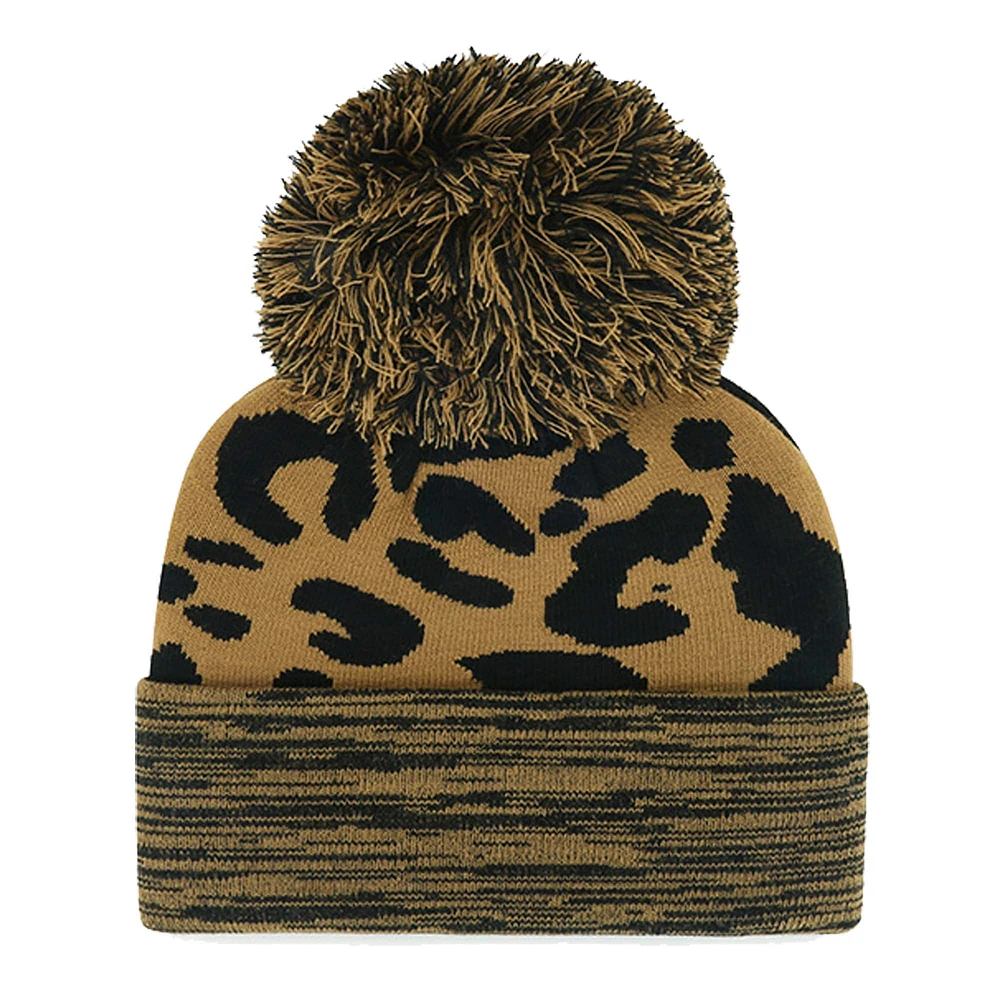 Women's '47 Kansas City Royals Leopard Rosette Cuffed Knit Hat with Pom