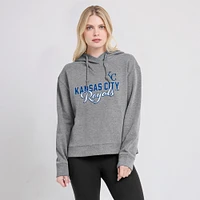 Women's Fanatics Heather Gray Kansas City Royals Script Favorite Lightweight Pullover Hoodie
