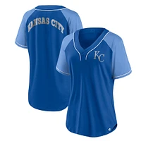 Women's Fanatics Royal Kansas City Royals Ultimate Style Raglan V-Neck T-Shirt