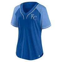 Women's Fanatics Royal Kansas City Royals Ultimate Style Raglan V-Neck T-Shirt