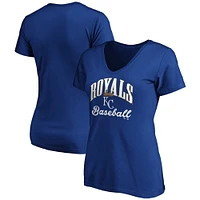 Women's Fanatics Royal Kansas City Royals Victory Script V-Neck T-Shirt