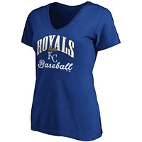 Women's Fanatics Royal Kansas City Royals Victory Script V-Neck T-Shirt