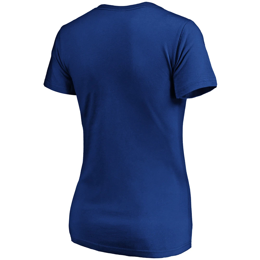 Women's Fanatics Royal Kansas City Royals Victory Script V-Neck T-Shirt