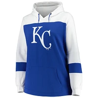Women's Royal Kansas City Royals Plus Colorblock Pullover Hoodie