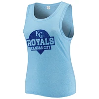 Women's Soft as a Grape Royal Kansas City Royals Plus High Neck Tri-Blend Tank Top
