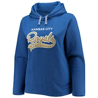 Women's Soft as a Grape Royal Kansas City Royals Plus Side Split Pullover Hoodie