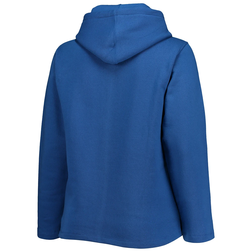 Women's Soft as a Grape Royal Kansas City Royals Plus Side Split Pullover Hoodie