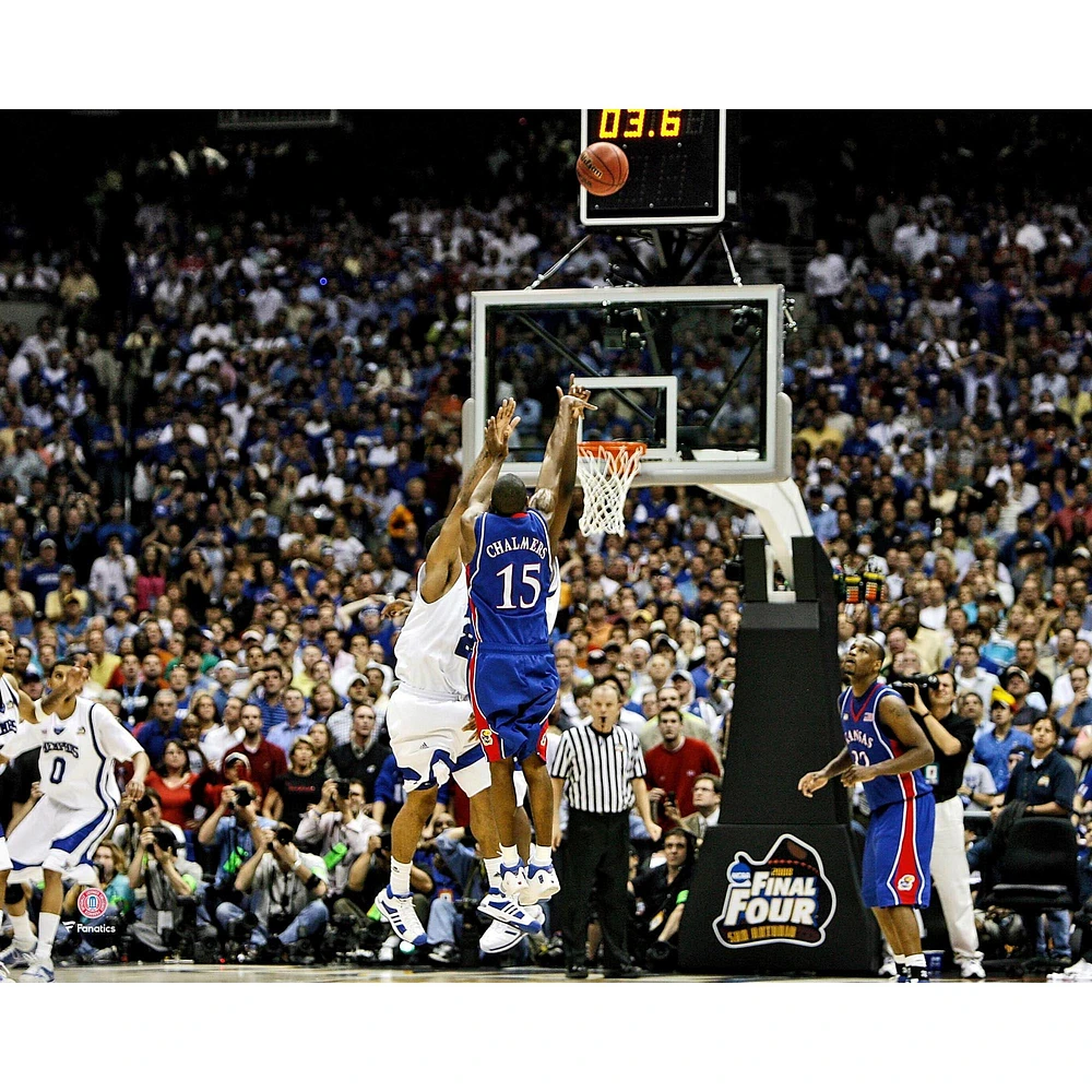 Mario Chalmers Kansas Jayhawks Unsigned 2008 NCAA Men's National Championship Tying Shot Photograph