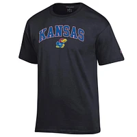 Men's Champion  Black Kansas Jayhawks Arched Logo T-Shirt