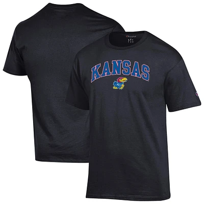 T-shirt noir à logo arqué Champion Kansas Jayhawks pour homme