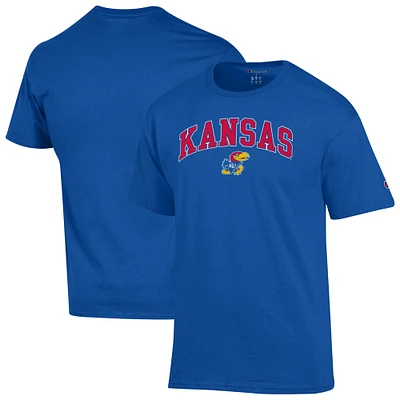 T-shirt pour homme Champion Royal Kansas Jayhawks avec logo Arch Over