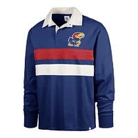 Men's '47 Royal Kansas Jayhawks Clubhouse Knox Thames Long Sleeve Rugby Polo