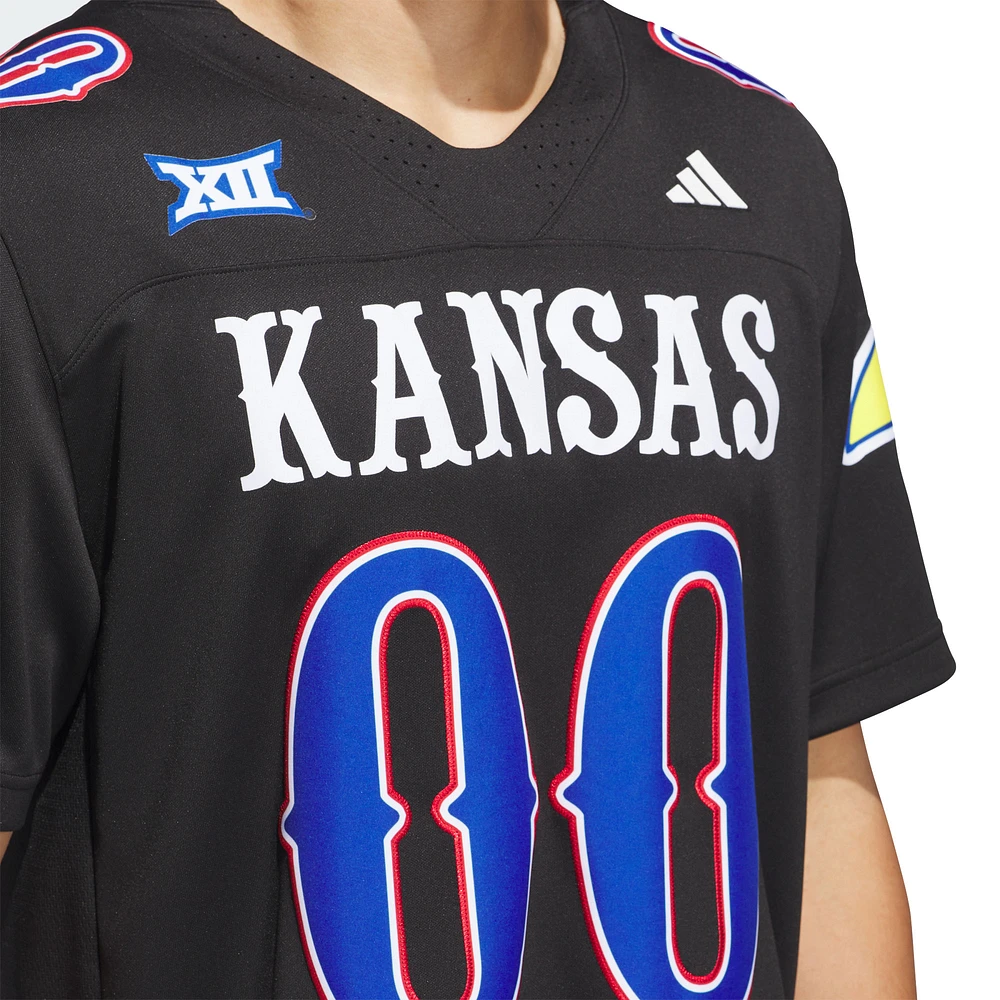 Men's adidas #00 Black Kansas Jayhawks Alternate Premier Jersey