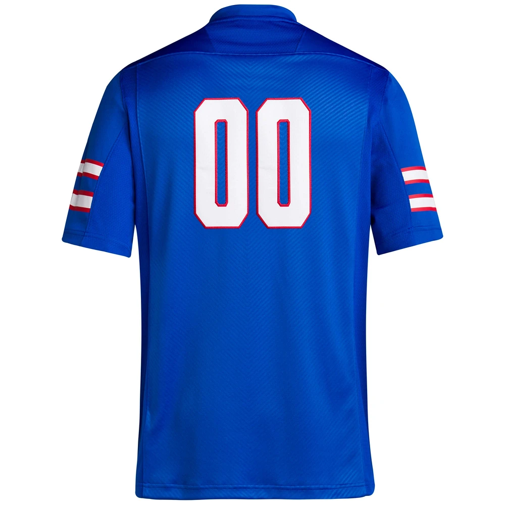 Men's adidas #00 Royal Kansas Jayhawks Premier Football Jersey