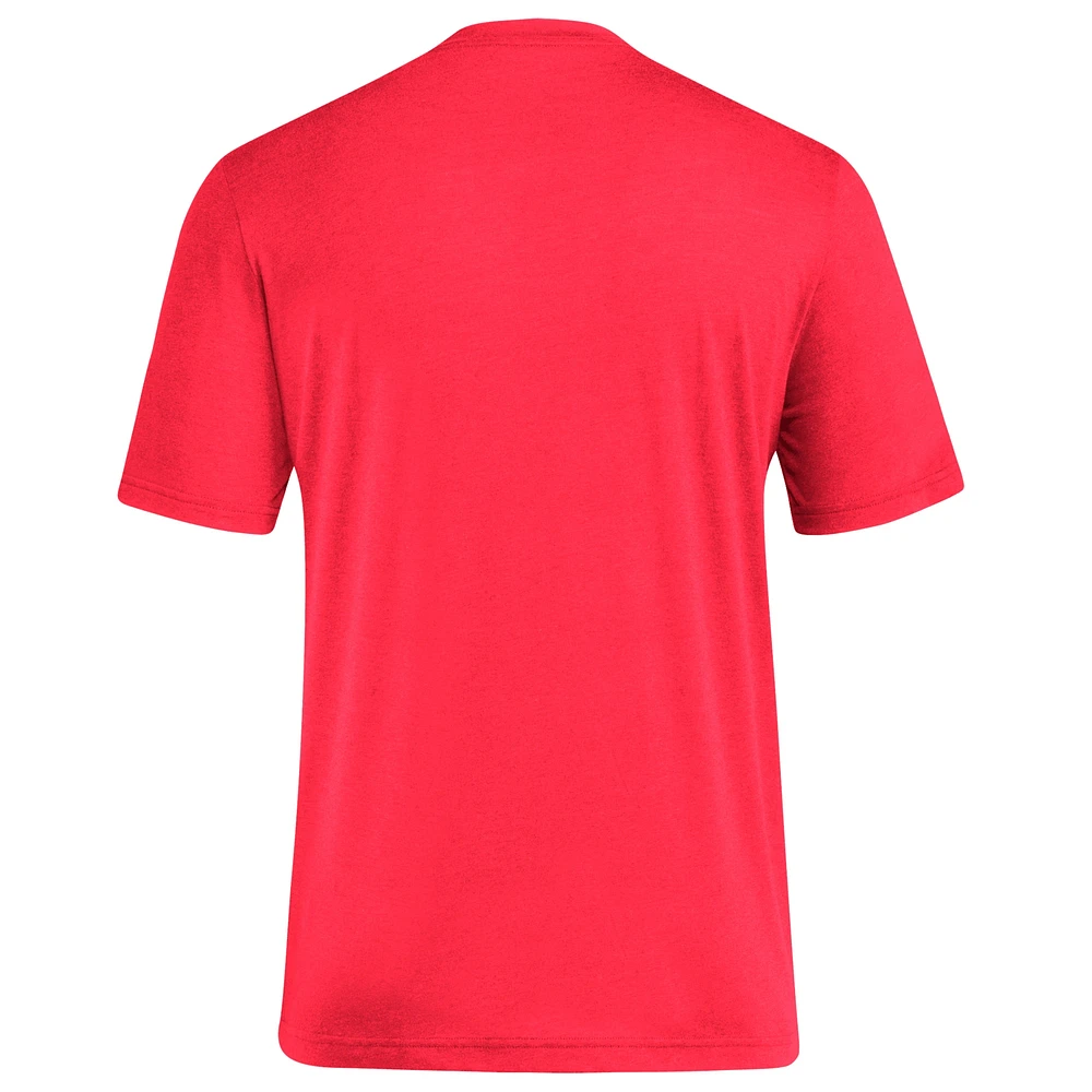 V110985 Kansas NCAA ADI KU Basketball State Outline Blend SS Tee TEEMENTRI JZ3334 - Bball
