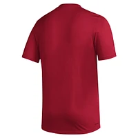 Men's adidas Red Kansas Jayhawks Primary Locker Logo Pre-Game AEROREADY T-Shirt