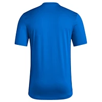 Men's adidas Royal Kansas Jayhawks Basketball State Outline Pre-Game T-Shirt
