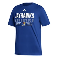 T-shirt adidas Royal Kansas Jayhawks Head of Class Fresh pour homme