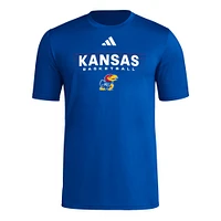 Men's adidas Royal Kansas Jayhawks Locker On-Court The Fade Pregame AEROREADY T-Shirt
