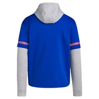 Men's adidas  Royal Kansas Jayhawks Pullover Baseball Jersey Hoodie