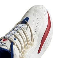 Men's adidas White/Red Kansas Jayhawks Alphaboost V1 Sustainable BOOST Shoes