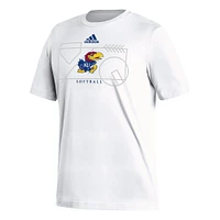 Men's adidas White Kansas Jayhawks Locker Lines Softball Fresh T-Shirt